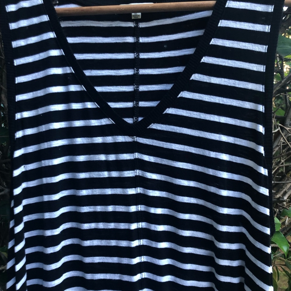 🌴 Z SUPPLY XL REVERIE V-NECK BLK & WHITE STRIPPED TANK MAXI DRESS! ❤️ - Picture 10 of 12
